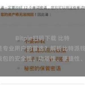 Bitpie扫码下载 比特派钱包为何是专业用户的首选？解析比特派钱包的安全性、功能性、便捷性、支持性等优势。