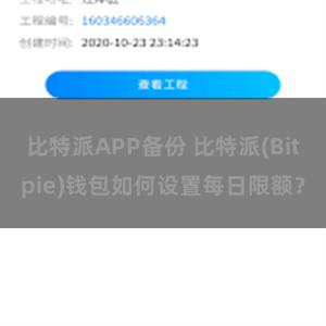 比特派APP备份 比特派(Bitpie)钱包如何设置每日限额？