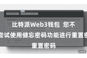 比特派Web3钱包  您不错尝试使用健忘密码功能进行重置密码