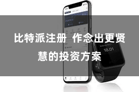 比特派注册  作念出更贤慧的投资方案